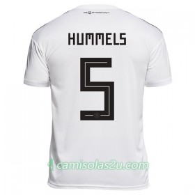 Camisolas de Futebol Alemanha Hummels 5 Mulher Equipamento Principal Copa do Mundo 2018 Manga Curta